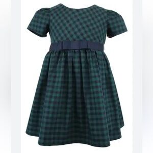 Popatu Plaid Dress Toddler Girls 2T Green Navy Holiday Dress Cap Sleeve